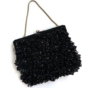 Vintage Black beaded mini handbag art deco style Chic Black Beaded Mini Bag